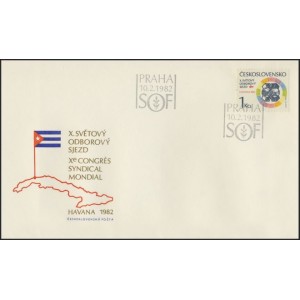 2524 FDC - X. světový odborový sjezd Havana